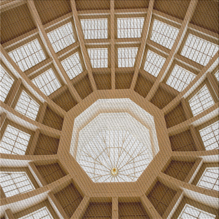 Sideview of Machine Washable Transitional Saddle Brown Rug, wshpat671