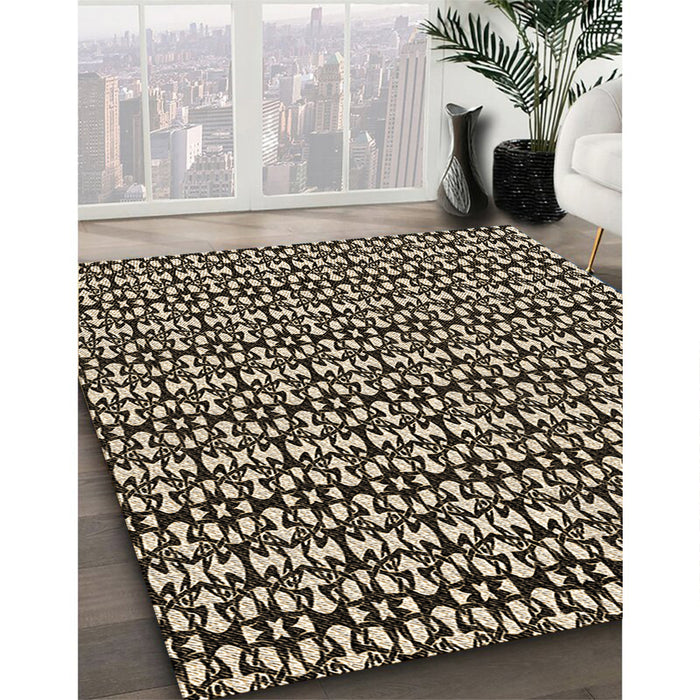 Patterned Midnight Gray Rug in Family Room, pat672brn