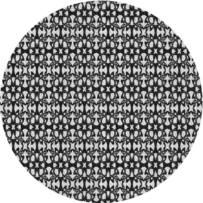Square Patterned Midnight Gray Rug, pat672gry