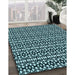 Machine Washable Transitional Deep Teal Green Rug in a Family Room, wshpat672lblu