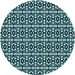 Square Machine Washable Transitional Deep Teal Green Rug in a Living Room, wshpat672lblu