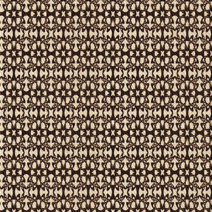 Round Patterned Black Brown Rug, pat672org