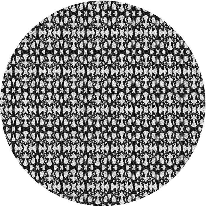 Square Machine Washable Transitional Midnight Gray Rug, wshpat672