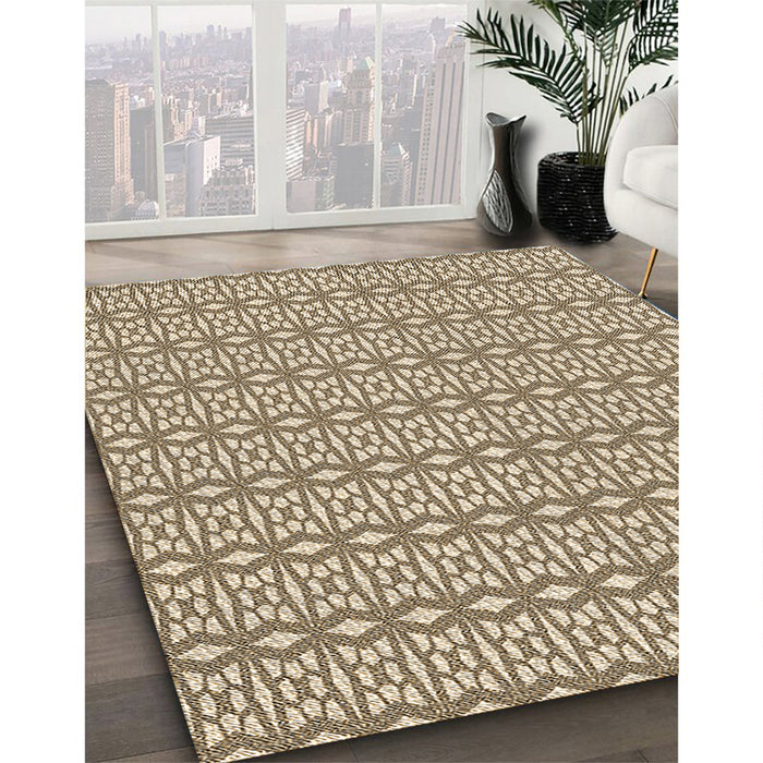 Machine Washable Transitional Brown Rug in a Family Room, wshpat673brn