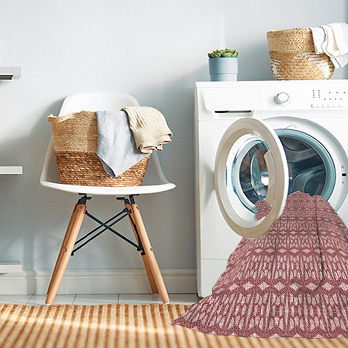 Machine Washable Transitional Red Rug in a Washing Machine, wshpat673rd
