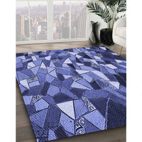 Patterned Sky Blue Rug, pat674blu