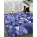 Patterned Sky Blue Rug in Family Room, pat674blu