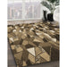 Machine Washable Transitional Metallic Gold Rug in a Family Room, wshpat674brn