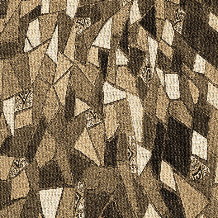 Patterned Metallic Gold Rug, pat674brn