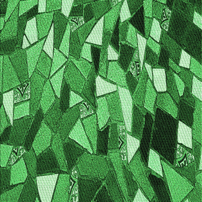 Machine Washable Transitional Deep Emerald Green Rug, wshpat674grn