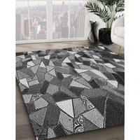 Patterned Dark Gray Black Rug, pat674gry