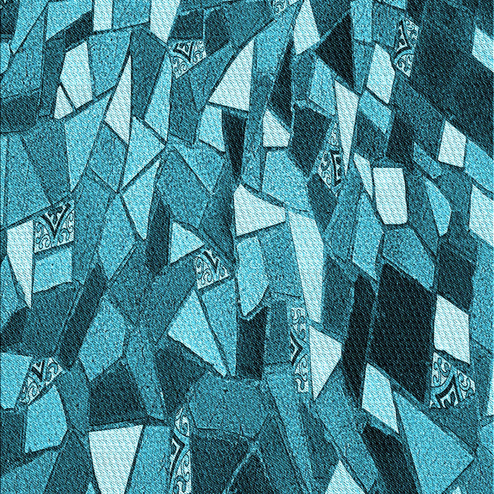 Patterned Bright Turquoise Blue Rug, pat674lblu