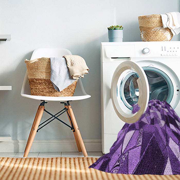 Machine Washable Transitional Purple Rug in a Washing Machine, wshpat674pur