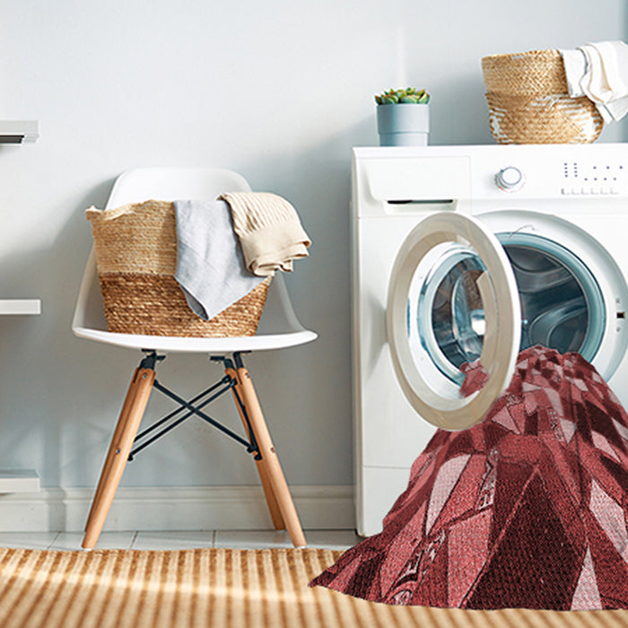 Machine Washable Transitional Red Rug in a Washing Machine, wshpat674rd