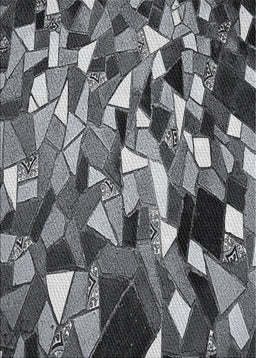 Patterned Dark Gray Novelty Rug, pat674