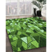 Machine Washable Transitional Deep Emerald Green Rug in a Family Room, wshpat675grn