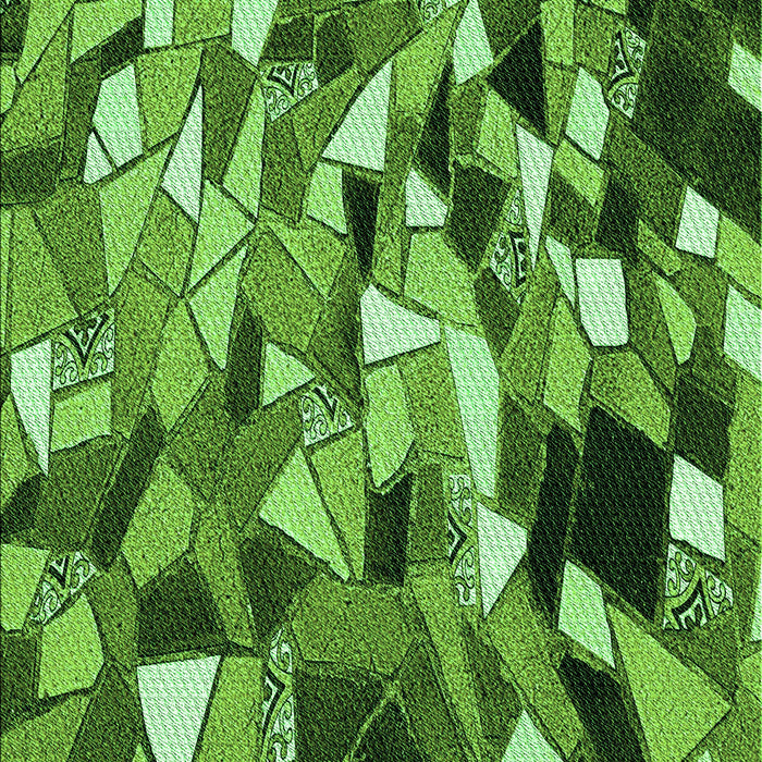 Machine Washable Transitional Deep Emerald Green Rug, wshpat675grn