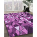 Machine Washable Transitional Dark Magenta Purple Rug in a Family Room, wshpat675pur
