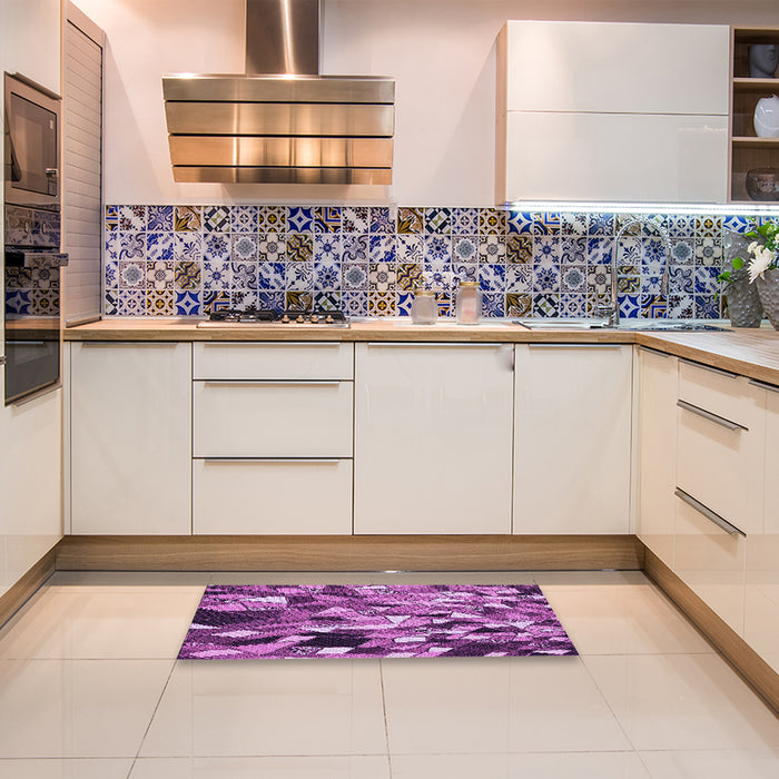 Machine Washable Transitional Dark Magenta Purple Rug in a Bedroom, wshpat675pur