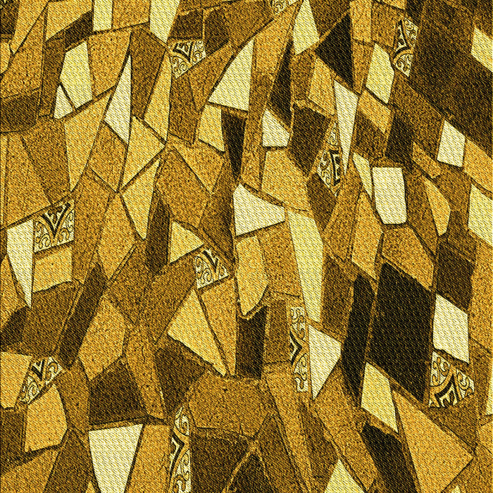 Machine Washable Transitional Yellow Rug, wshpat675yw