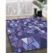 Machine Washable Transitional Blue Rug in a Family Room, wshpat676blu