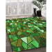 Machine Washable Transitional Dark Forest Green Rug in a Family Room, wshpat676grn