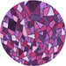 Square Machine Washable Transitional Dark Magenta Purple Rug in a Living Room, wshpat676pur