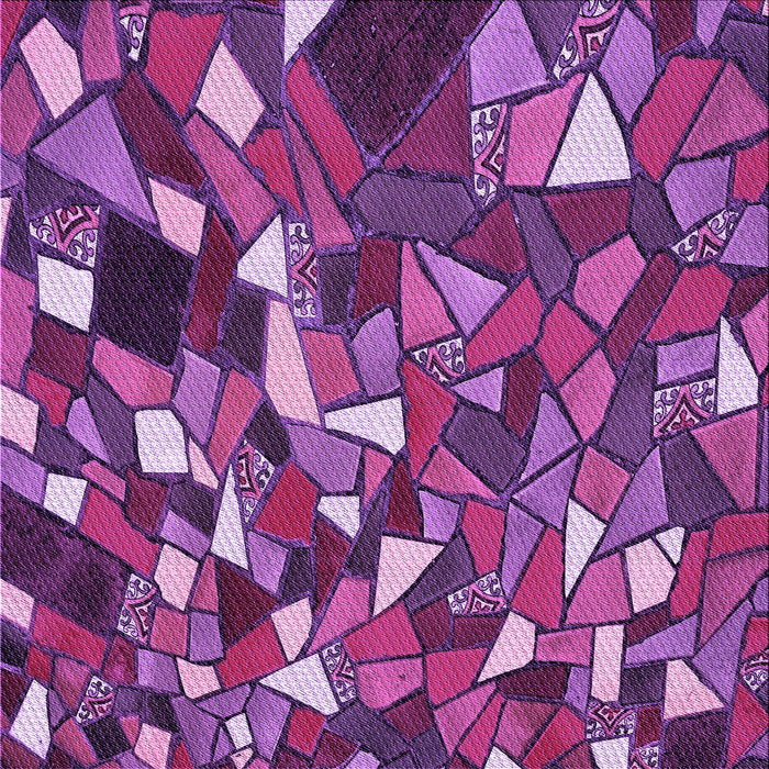 Round Machine Washable Transitional Dark Magenta Purple Rug, wshpat676pur