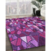 Machine Washable Transitional Dark Magenta Purple Rug in a Family Room, wshpat676pur