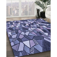 Patterned Blue Rug, pat677blu