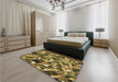 Patterned Bakers Brown Rug in a Bedroom, pat677brn