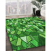 Machine Washable Transitional Green Rug in a Family Room, wshpat677grn