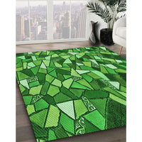 Patterned Green Rug, pat677grn