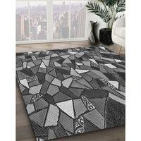 Patterned Dark Gray Black Rug, pat677gry