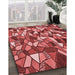 Machine Washable Transitional Red Rug in a Family Room, wshpat677rd