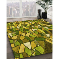 Patterned Golden Brown Yellow Rug, pat677yw