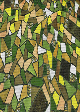 Patterned Avocado Green Modern Rug, pat677