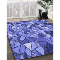 Patterned Sky Blue Rug, pat678blu