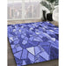 Machine Washable Transitional Sky Blue Rug in a Family Room, wshpat678blu