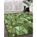 Machine Washable Transitional Yellow Green Rug in a Family Room, wshpat678grn