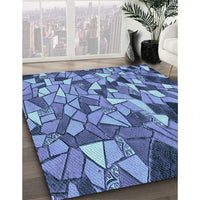 Patterned Crystal Blue Rug, pat678lblu