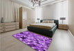 Round Machine Washable Transitional Purple Rug in a Office, wshpat678pur