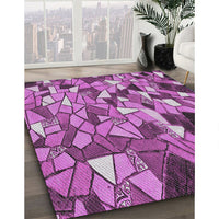 Patterned Violet Purple Modern Rug, pat678