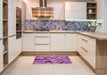 Machine Washable Transitional Violet Purple Rug in a Kitchen, wshpat678