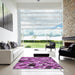 Square Patterned Violet Purple Modern Rug in a Living Room, pat678