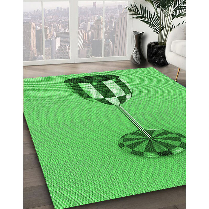 Machine Washable Transitional Neon Green Rug in a Family Room, wshpat679grn