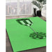 Patterned Neon Green Rug in Family Room, pat679grn