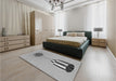 Patterned Platinum Gray Rug in a Bedroom, pat679gry