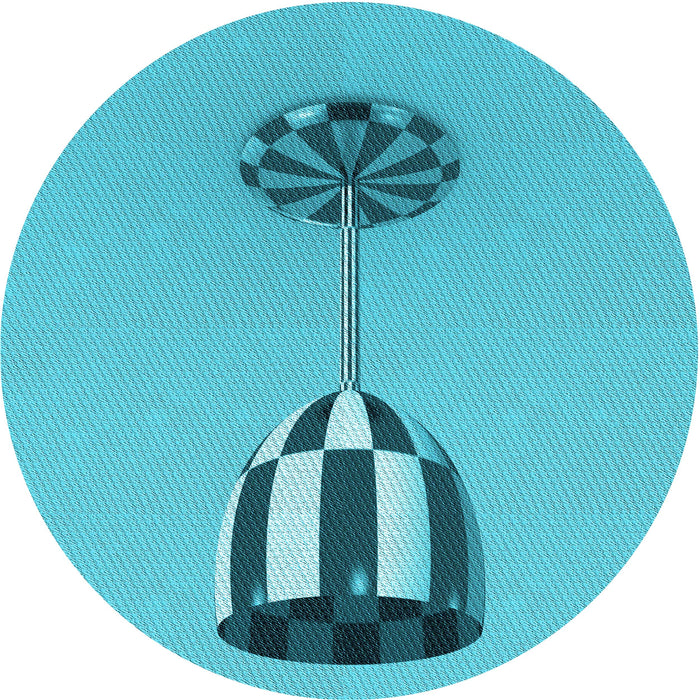 Square Machine Washable Transitional Dark Turquoise Green Rug in a Living Room, wshpat679lblu