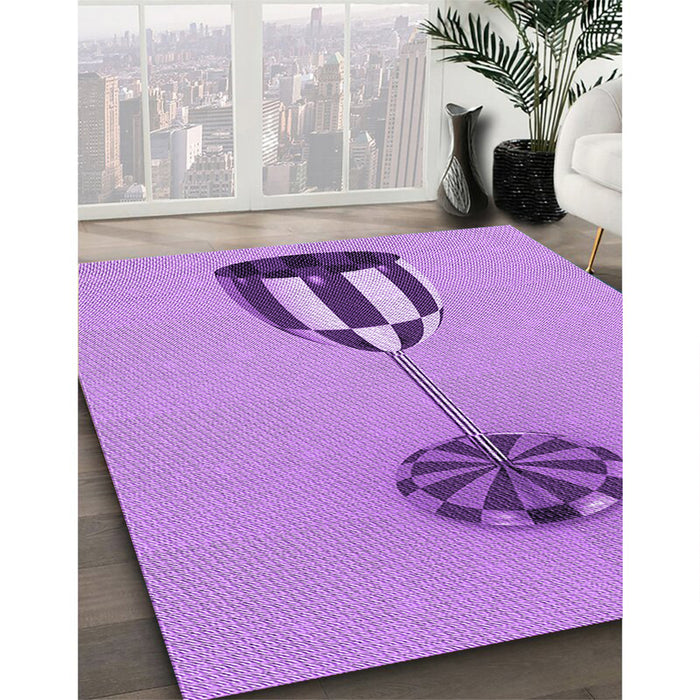 Machine Washable Transitional Violet Purple Rug in a Family Room, wshpat679pur